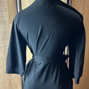 Cotton Black Knit Kimono Robe